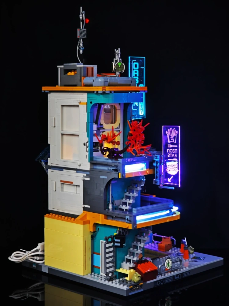 FunWhole F9042 Cyberpunk Neon City: Neon Oasis Modular Buildings