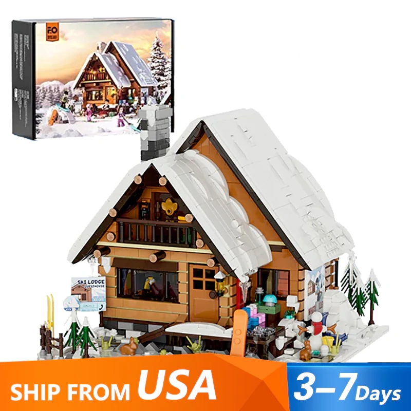 FunWhole F9041 Ski Lodge Christmas Modular Buildings US Warehouse Express