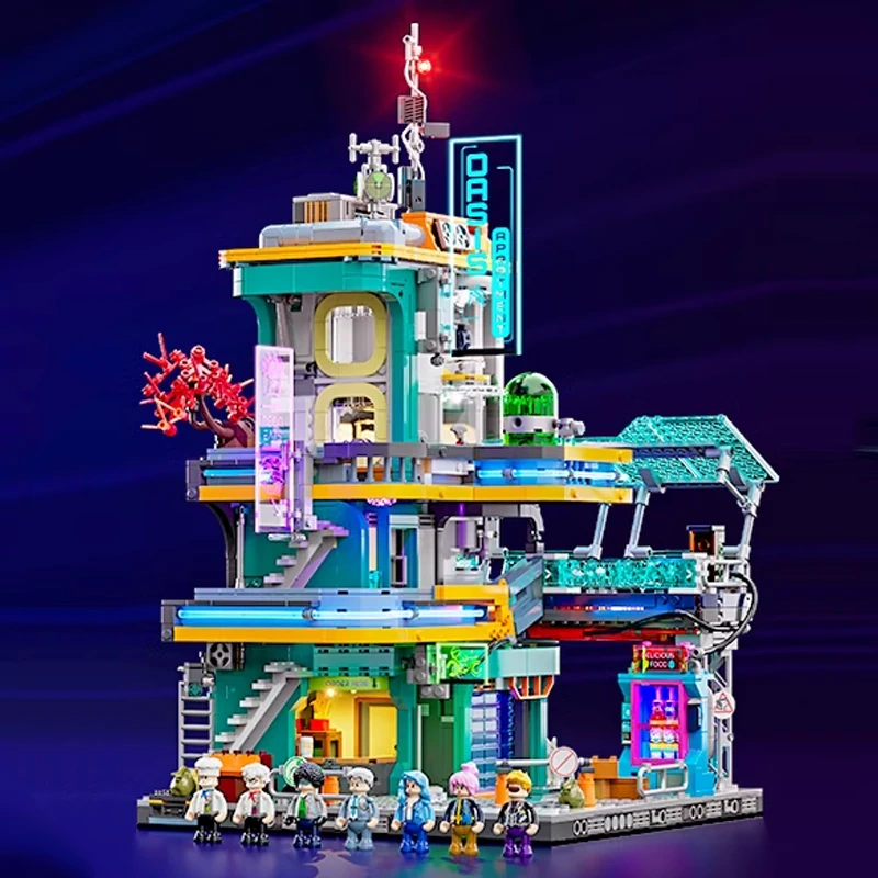 FunWhole F9042 Cyberpunk Neon City: Neon Oasis Modular Buildings