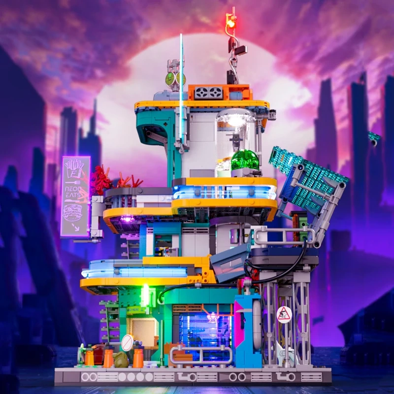 FunWhole F9042 Cyberpunk Neon City: Neon Oasis Modular Buildings