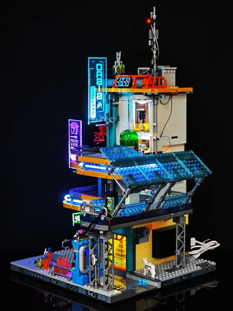 FunWhole F9042 Cyberpunk Neon City: Neon Oasis Modular Buildings