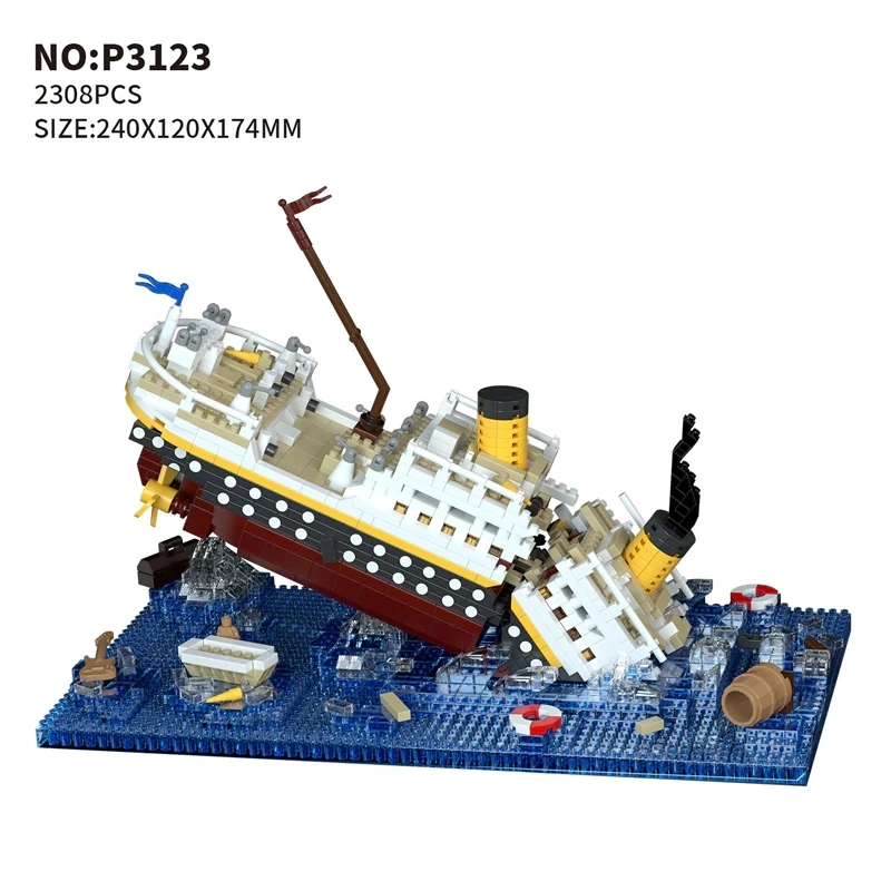 [Mini Micro Bricks] YKO P3123 Titanic Cruise Ship Sinking Movie
