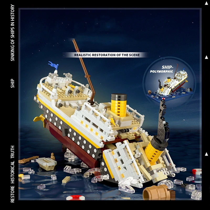 [Mini Micro Bricks] YKO P3123 Titanic Cruise Ship Sinking Movie