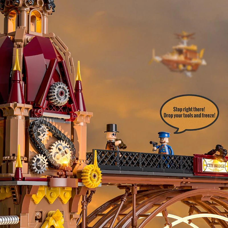 FunWhole F9047 Steampunk City Bridge Modular Buildings