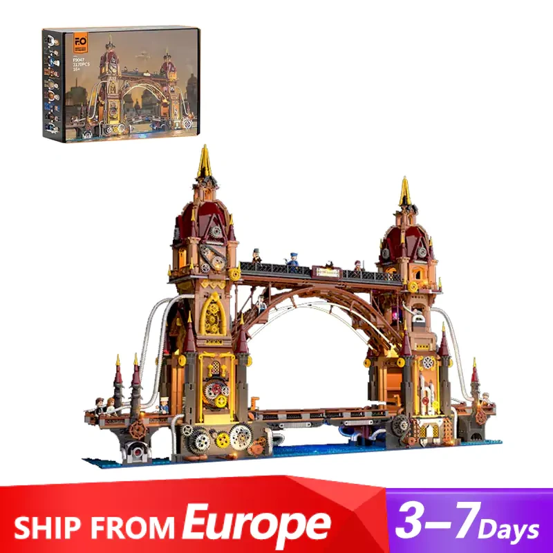 [Pre-sale] FunWhole F9047 Steampunk City Bridge Modular Buildings Europe Warehouse Express