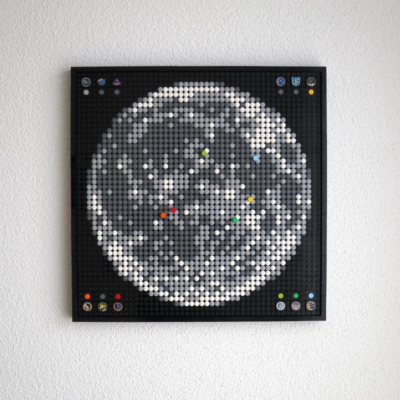 Studio MOC 88149 Apollo Program Moon Landing Sites Mosaic