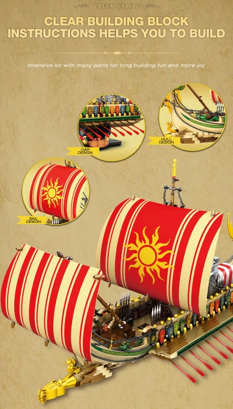 [Pre-sale] Reobrix 66102 Creek Viking Warship Technic