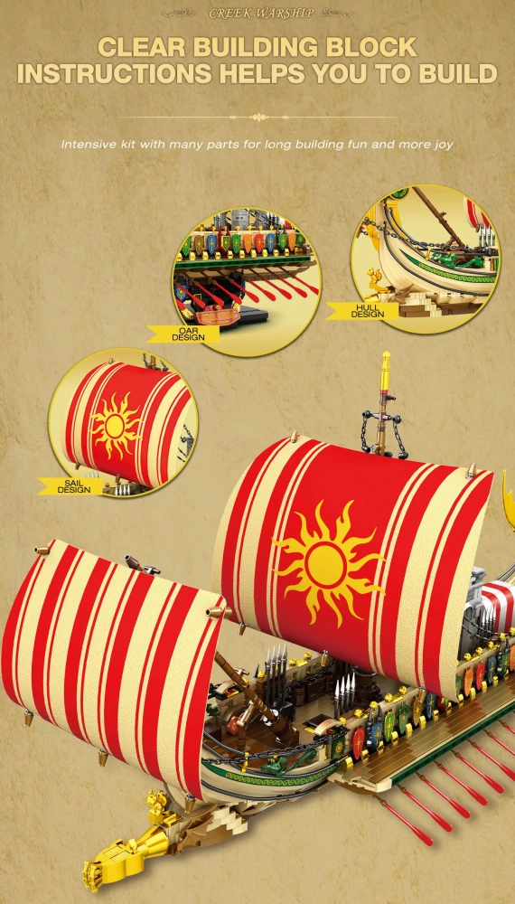 [Pre-sale] Reobrix 66102 Creek Viking Warship Technic