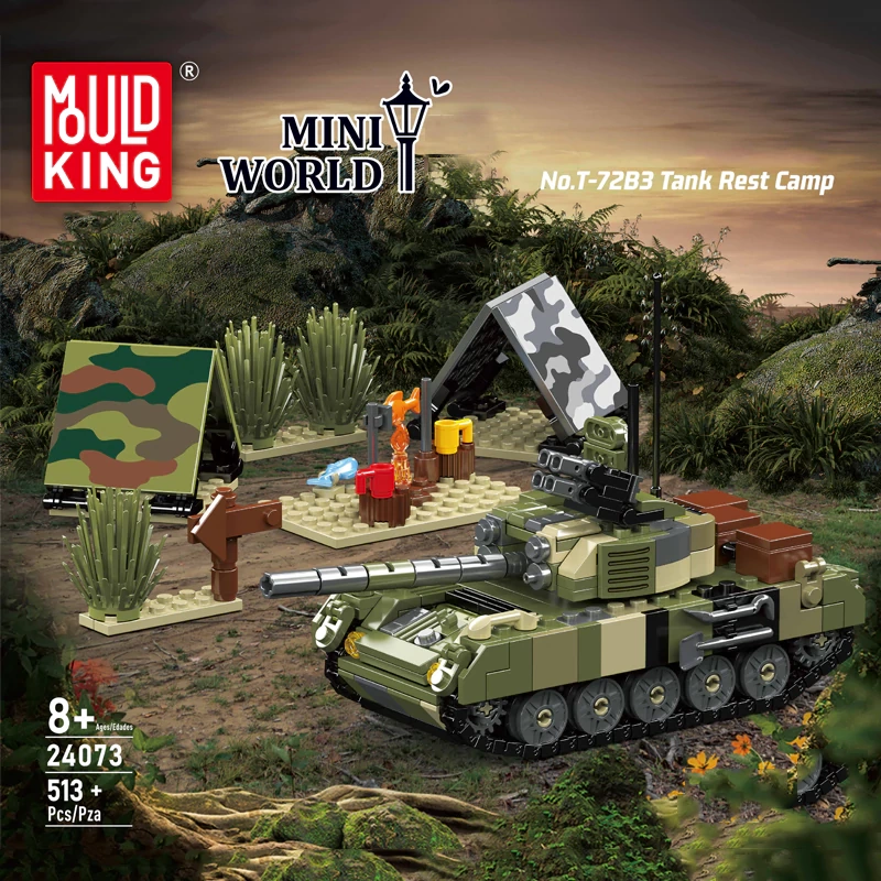 MouldKing 24073 T-72B3 Tank Rest Camp Military
