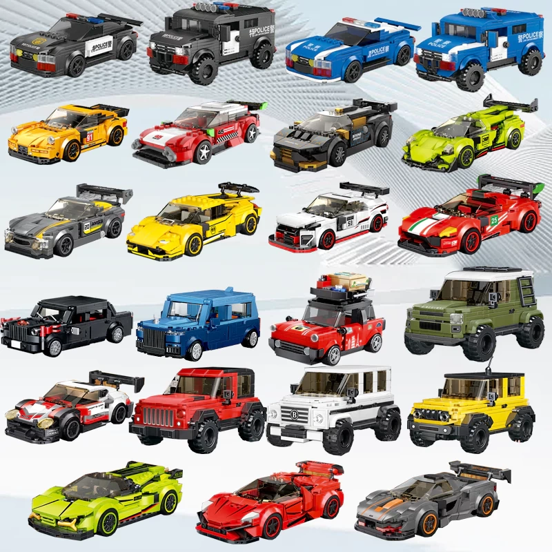 POGO 8-Wide Building Block Car Series Technic
