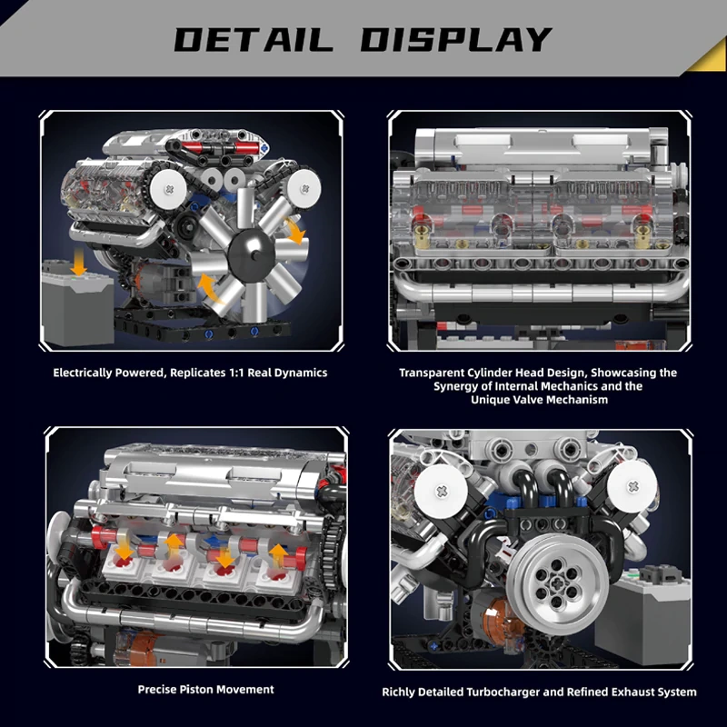 MouldKing 10088S V8 Engine Technic
