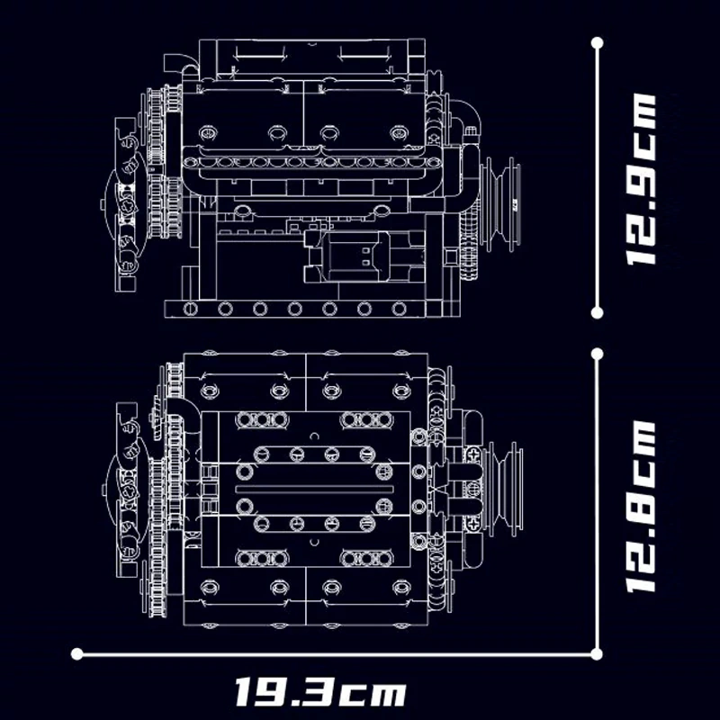 MouldKing 10088S V8 Engine Technic