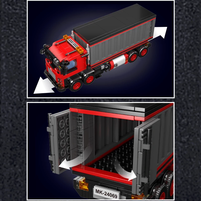 MouldKing 24069 Red Container Truck Technic