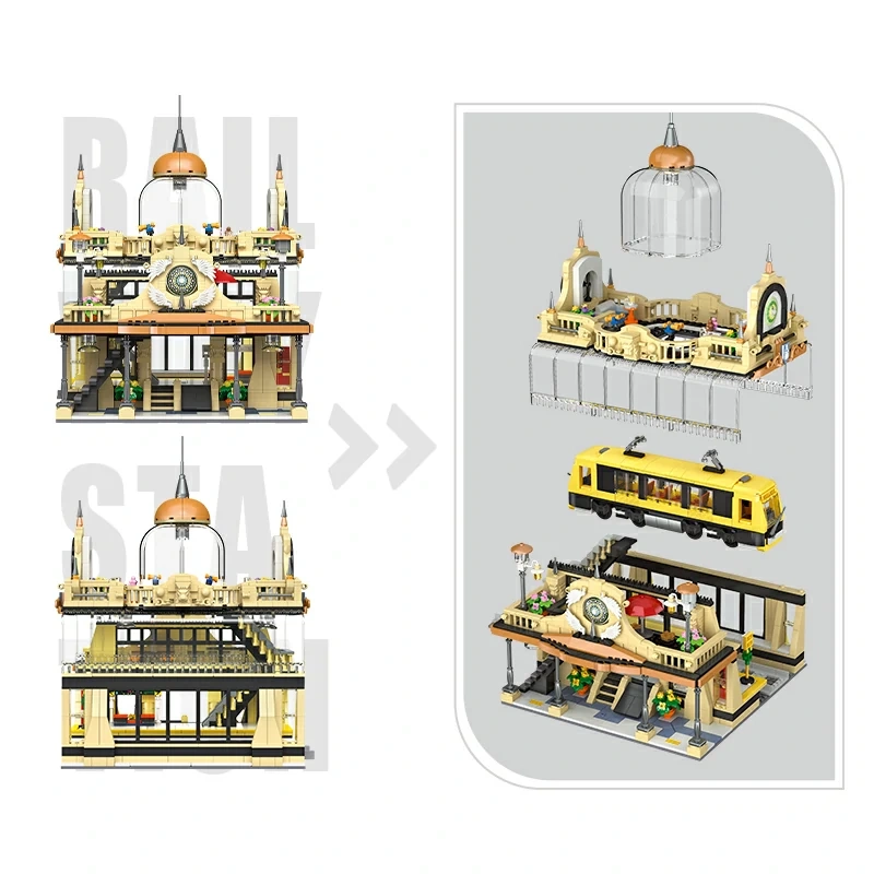 JIESTAR 89136 EUROPEAN STYLE RAILWAY STATION Technic