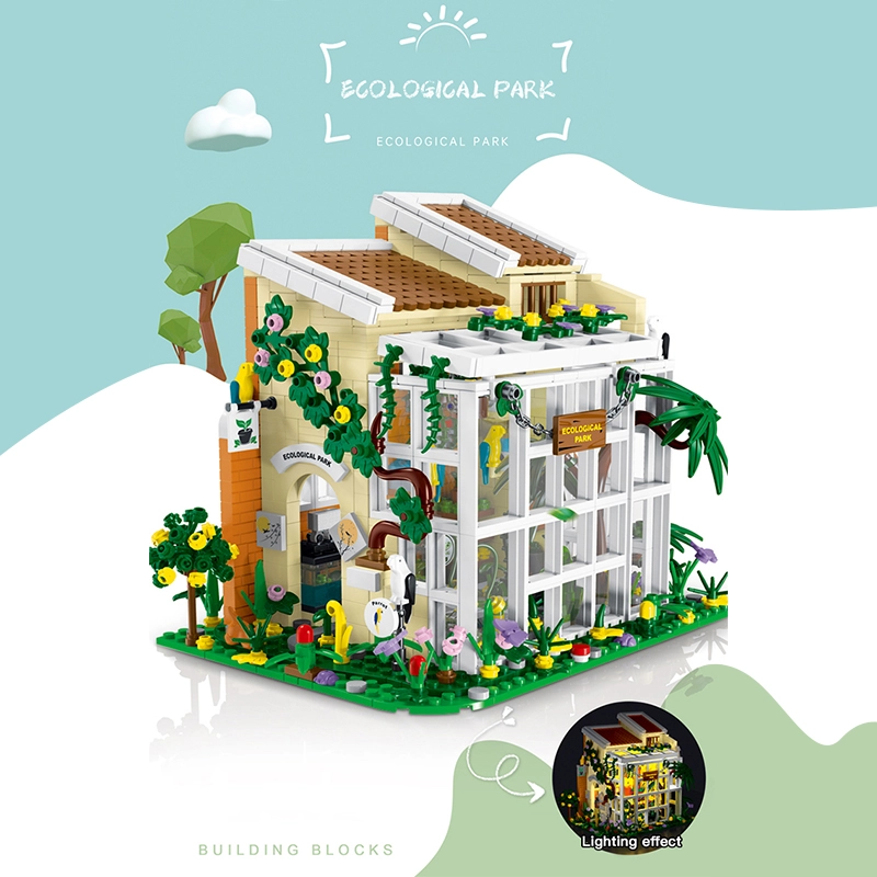 Mork 031063 Creator Buildings Ecological Park Building Blocks With Light 1506pcs Bricks Toys From China Delivery.