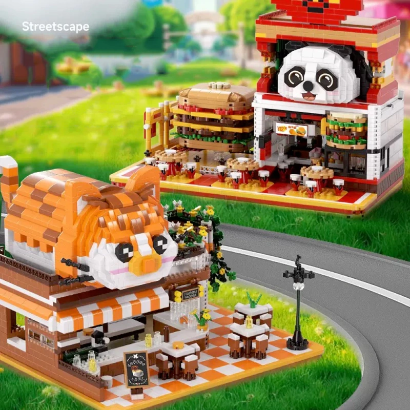 [Pre-sale] [Mini Micro Bricks] MOYU Cute Pet Food Street Modular Buildings