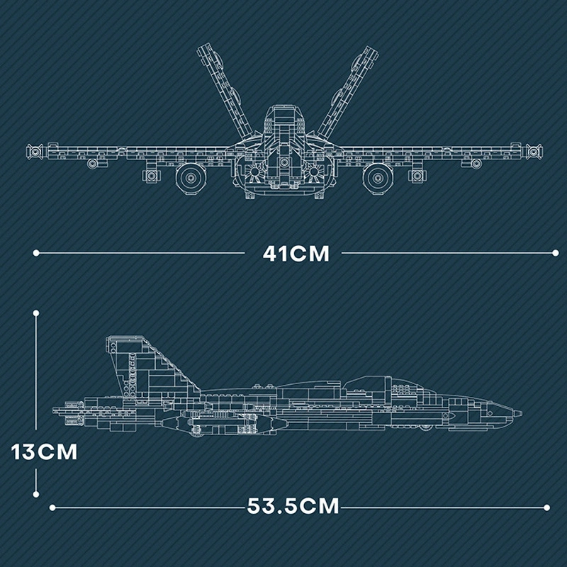 Reobrix 33022 F-18 Carrier Based Fighter Jet Military