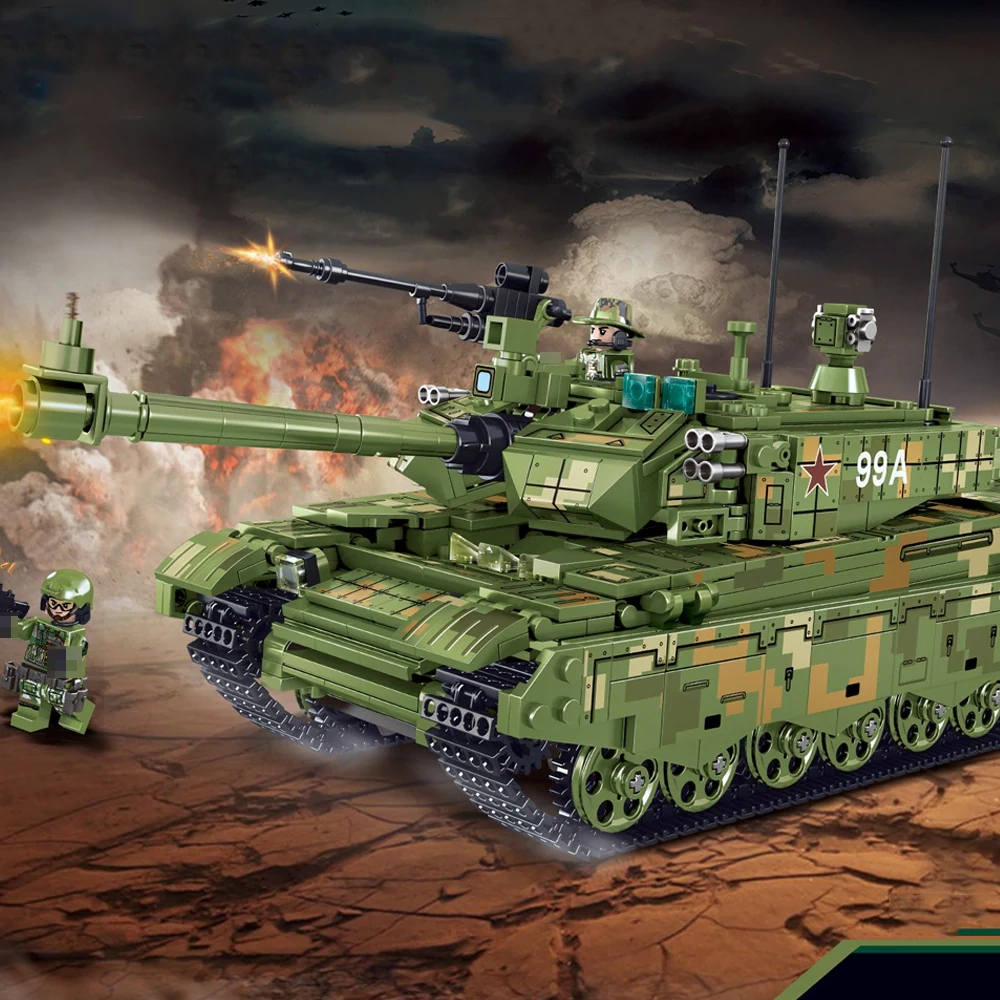 Mini Micro Bricks] ZHEGAO 911005 Type 99A Main Battle Tank Military
