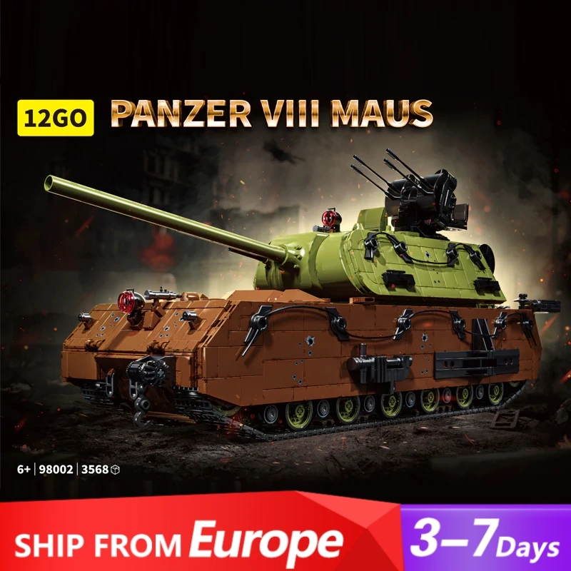 [Pre-sale] 12GO 98002 PANZER VIII MAUS Tank Military Europe Warehouse Express