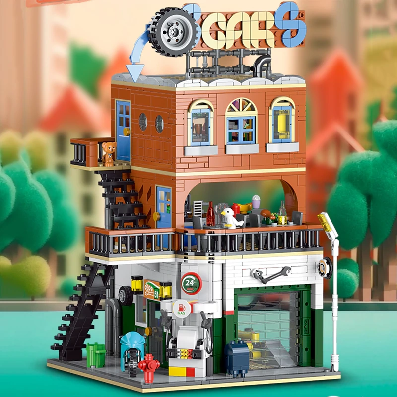 [Pre-sale] XMORK 20203 CITIES REPAIR SHOP Modular Buildings Europe Warehouse Express