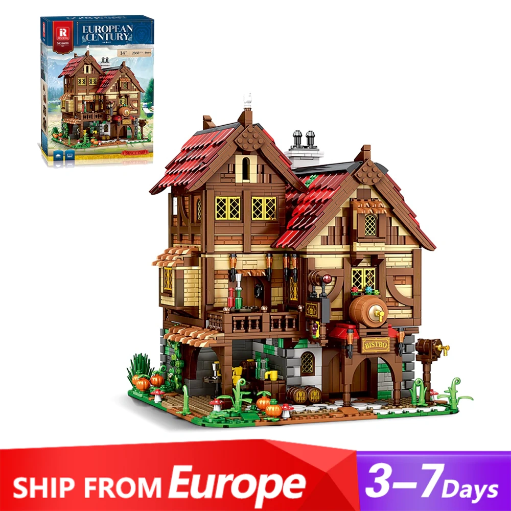 [Pre-sale] Reobrix 66018 Medieval Bistro "Village In" European Century Medieval Castle Historical Europe Warehouse Express