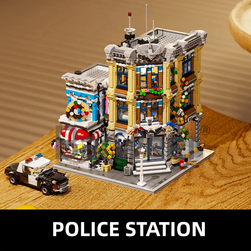 Studio MOC 20001 Corner Police Station Brick Town Europe Warehouse Express