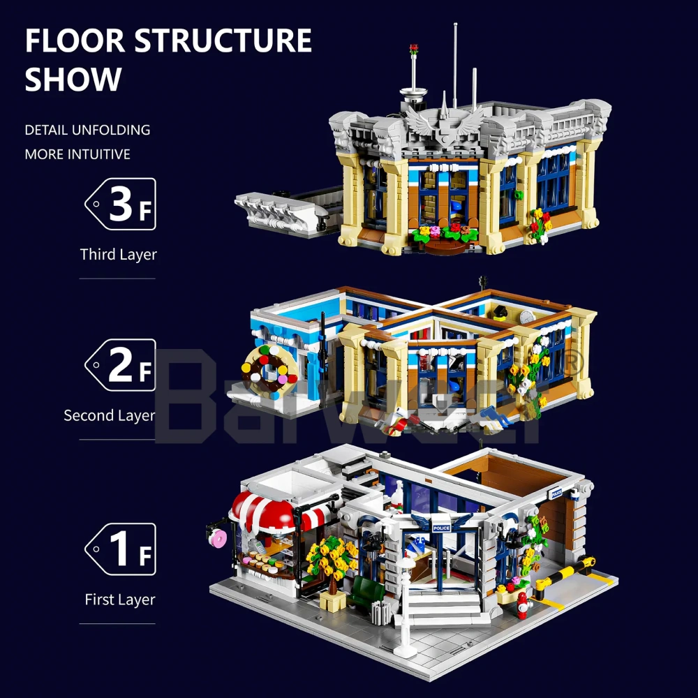 Studio MOC 20001 Corner Police Station Brick Town US Warehouse Express