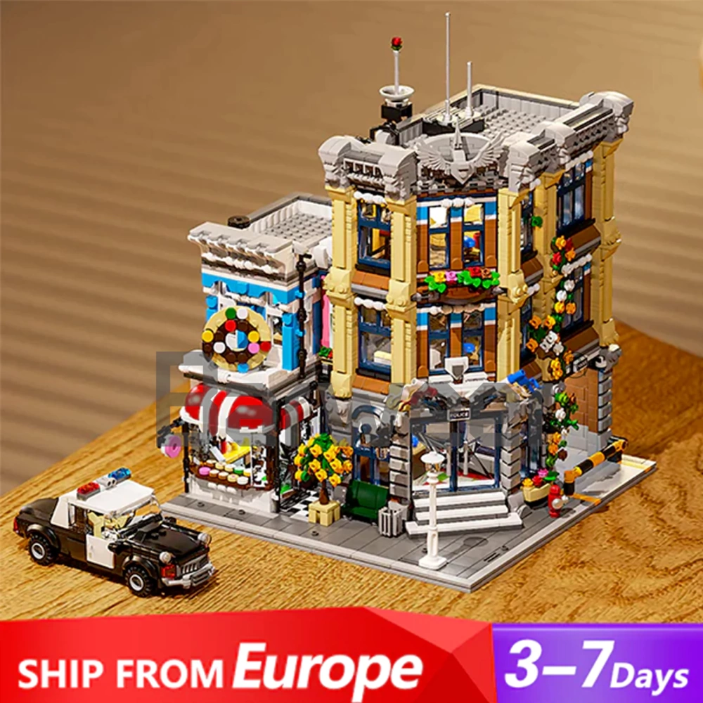 Studio MOC 20001 Corner Police Station Brick Town Europe Warehouse Express