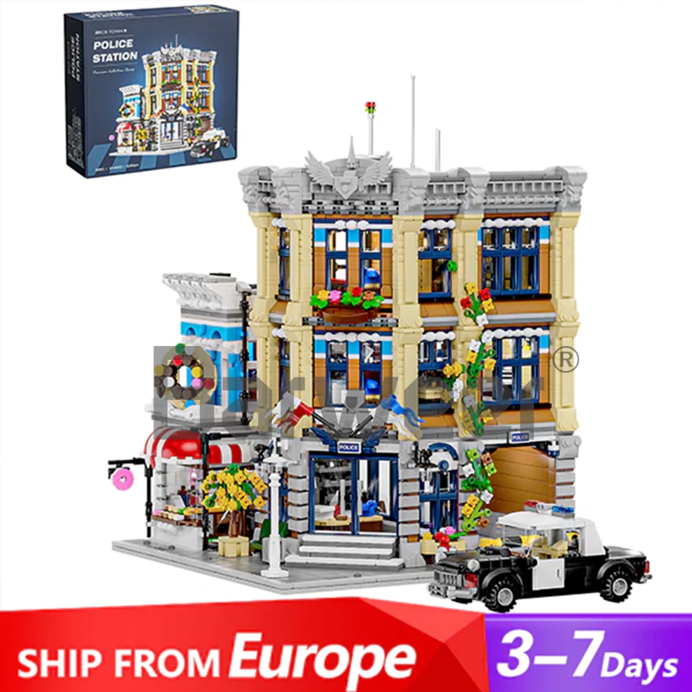 Studio MOC 20001 Corner Police Station Brick Town Europe Warehouse Express