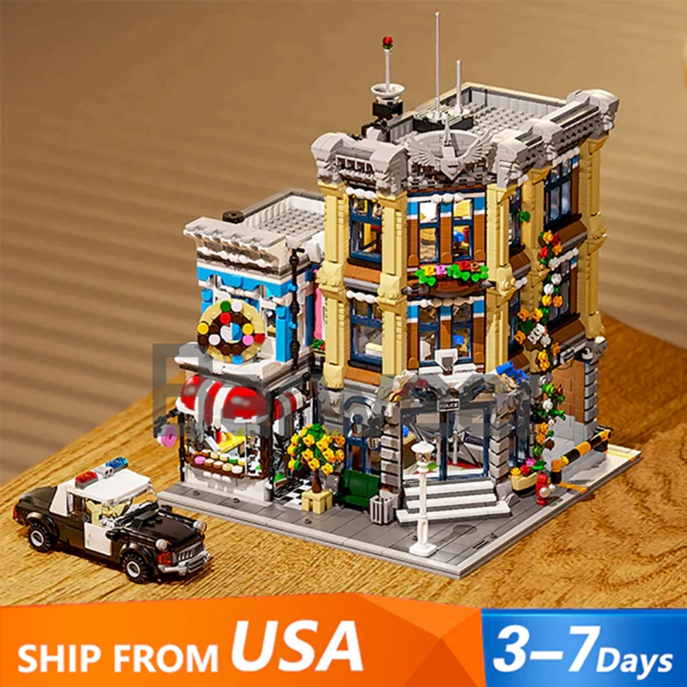 Studio MOC 20001 Corner Police Station Brick Town US Warehouse Express