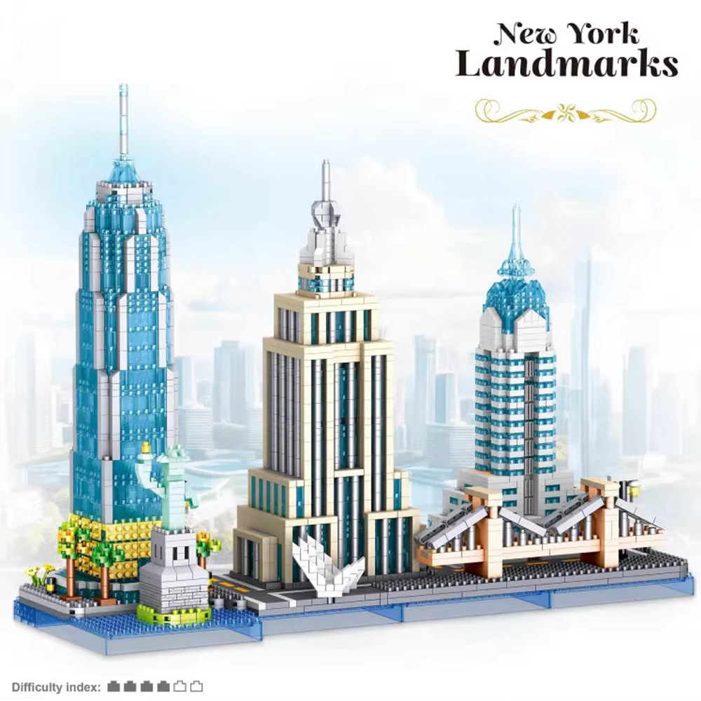 Mini Micro Bricks] ZHEGAO LZ8333 New York Architecture Modular