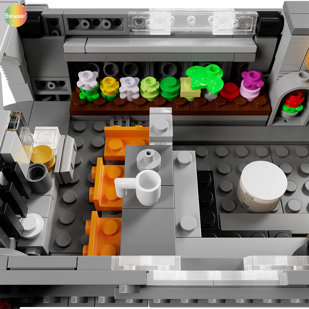 The kitchen inside Stinger Mantis in Star Wars.