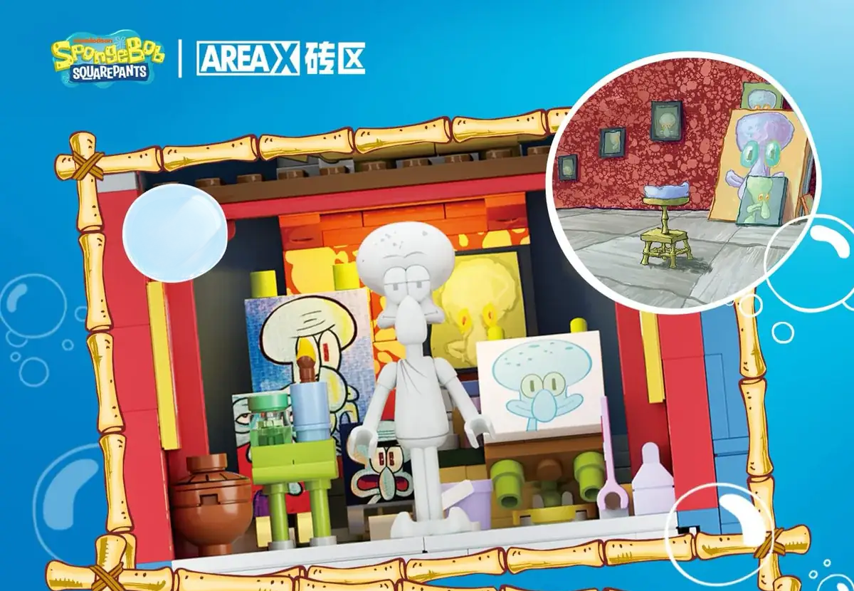 The third floor of the SpongeBob Squidward House building blocks is Squidward's studio.