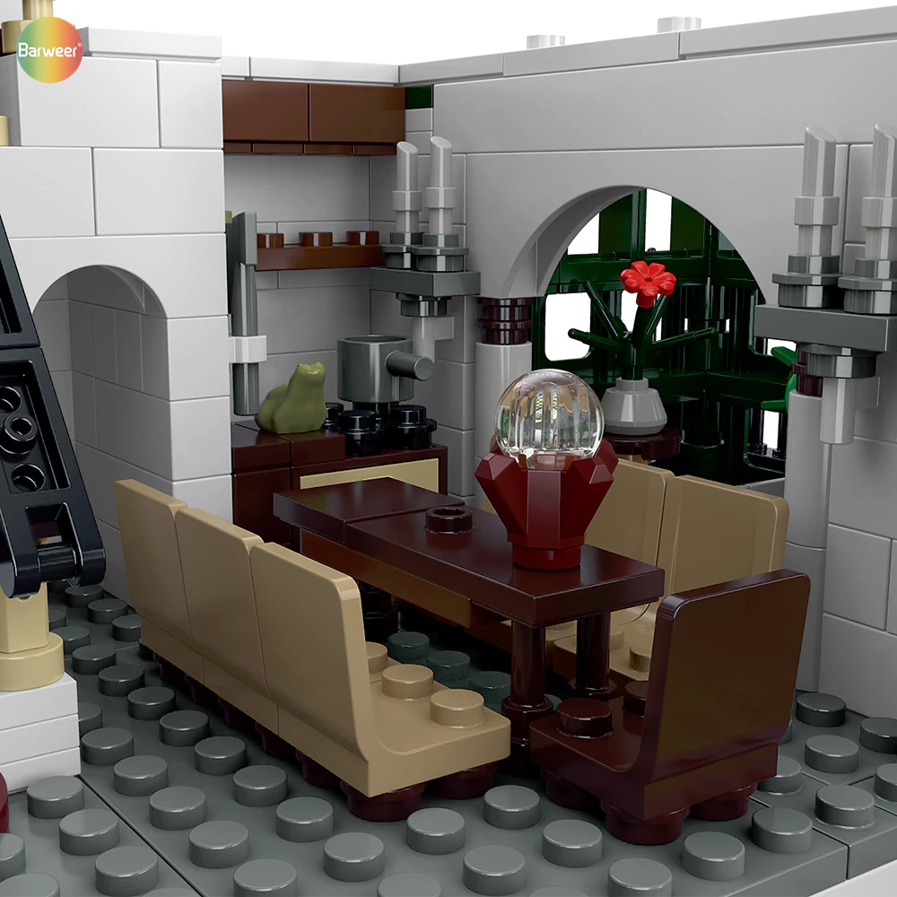 The kitchen inside the Adams family's residence.