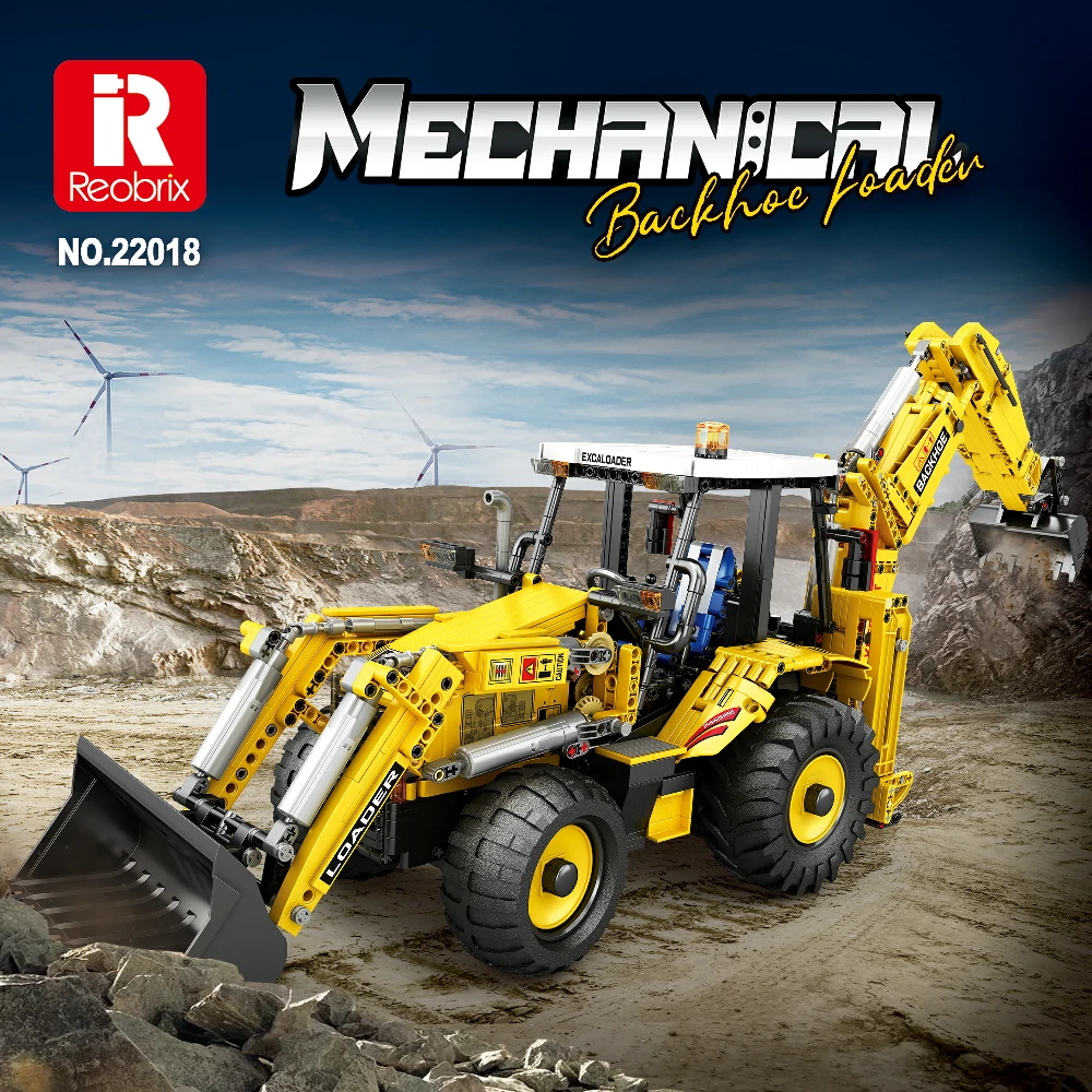 レジドラゴ LEGO MOC [With Motor] Reobrix 22018 Bulldozer Excavating Machinery