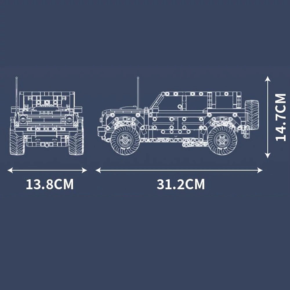 MouldKing 15085 BRONCO RAPTOR PULL-BACK CAR Technic