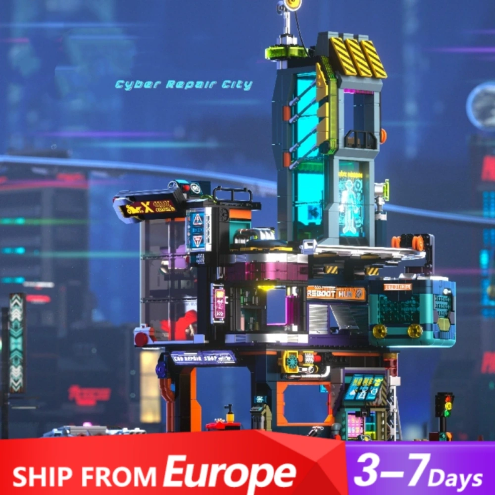 [Pre-sale] Iambrick 40104 Cyber Repair City Modular Buildings Europe Warehouse Express