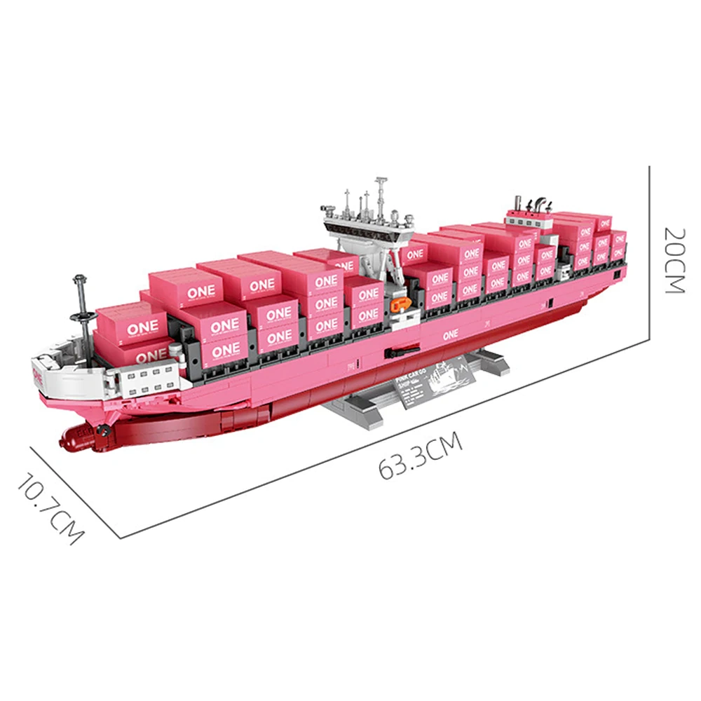 JIESTAR JJ9217 Pink Cargo Ship FREIGHTER CONTAINER SHIP Technic