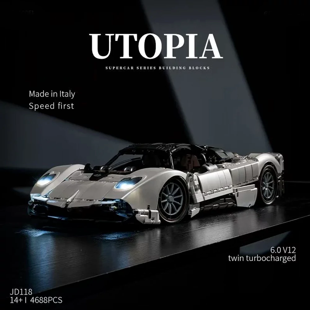 CBOX JD118 Pagani Utopia 1:8 Technic model appearance.