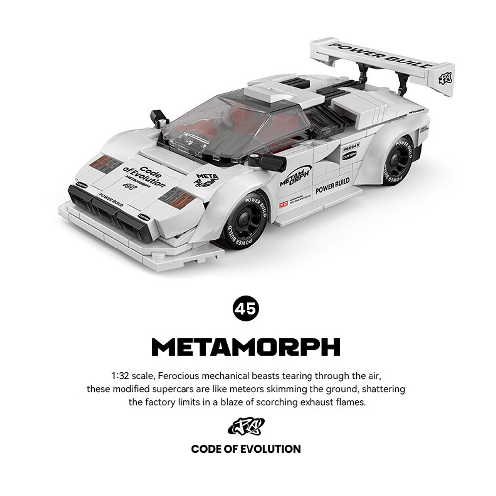 The effect after the PowerBlock PB8845 METAMORPH Connor Sports Car assembly is completed.