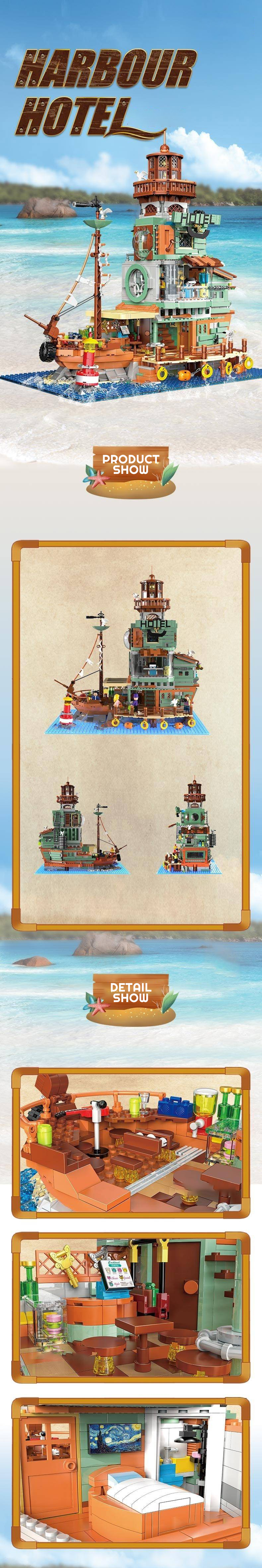 ペコ Mini Micro Bricks] ZHEGAO 00422 Harbour Hotel Creator