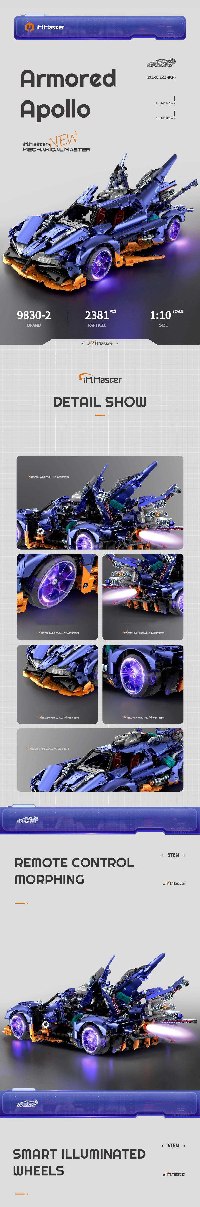 LEGO MOC IM.Master 9830-2 1:10 Apollo Drift Supercar Technic