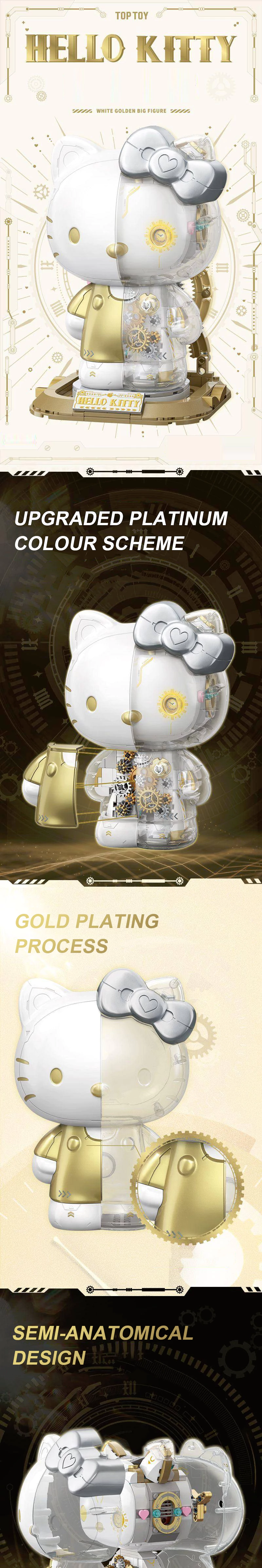 LEGO MOC TOP TOY TC2045 Hello Kitty White Golden Big Figure