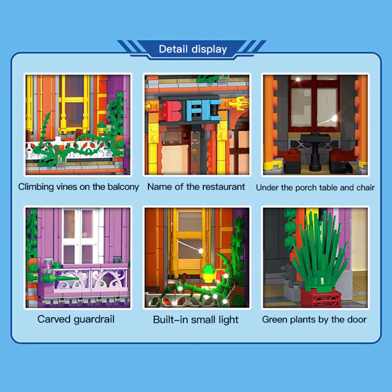 {MINI Bricks} ZHEGAO DZ6022 Creator Expert Modular Buildings Cuban Restaurant Building Blocks 2279pcs Bricks Toys From China Delivery.