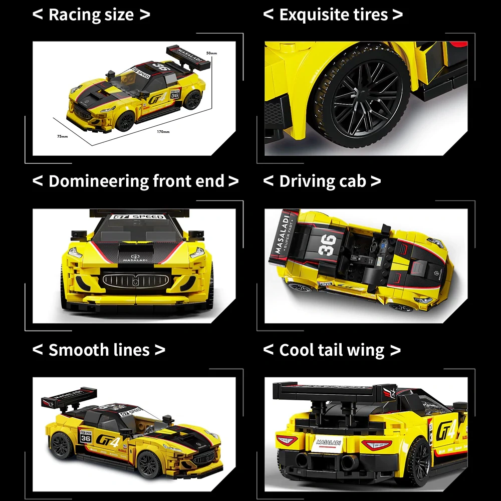 Leyi Eight Grid Racing Car Building block Cart Technic