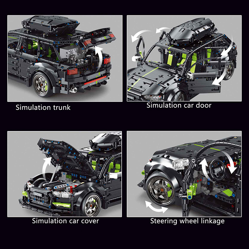 TaiGaoLe T5023 MOC "Audi" RS6 Avant Scale 1:10 static version Model Building Block Bricks 2896PCS without Motor Toys Gifts ship from China