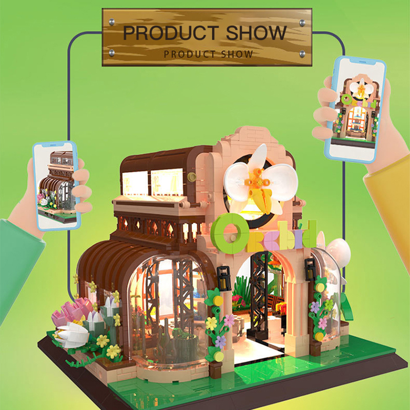 {Mini Bricks} ZHEGAO 00419 Creator Expert Orchid Green House Modular Buildings Blocks 2183±pcs Bricks from China.