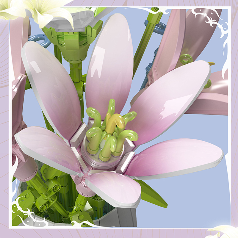Mouldking 10057 Botanical Collection Flower World : lily Building Blocks 1006±pcs Bricks Model From China