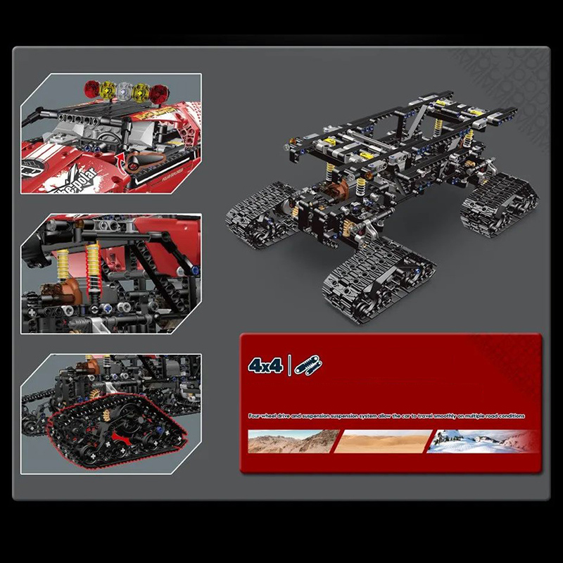 Mould King 18010 MOC Technical Explorer Polar Region Building Blocks APP Remote Control Car with Motor 1381pcs bricks Ship from China