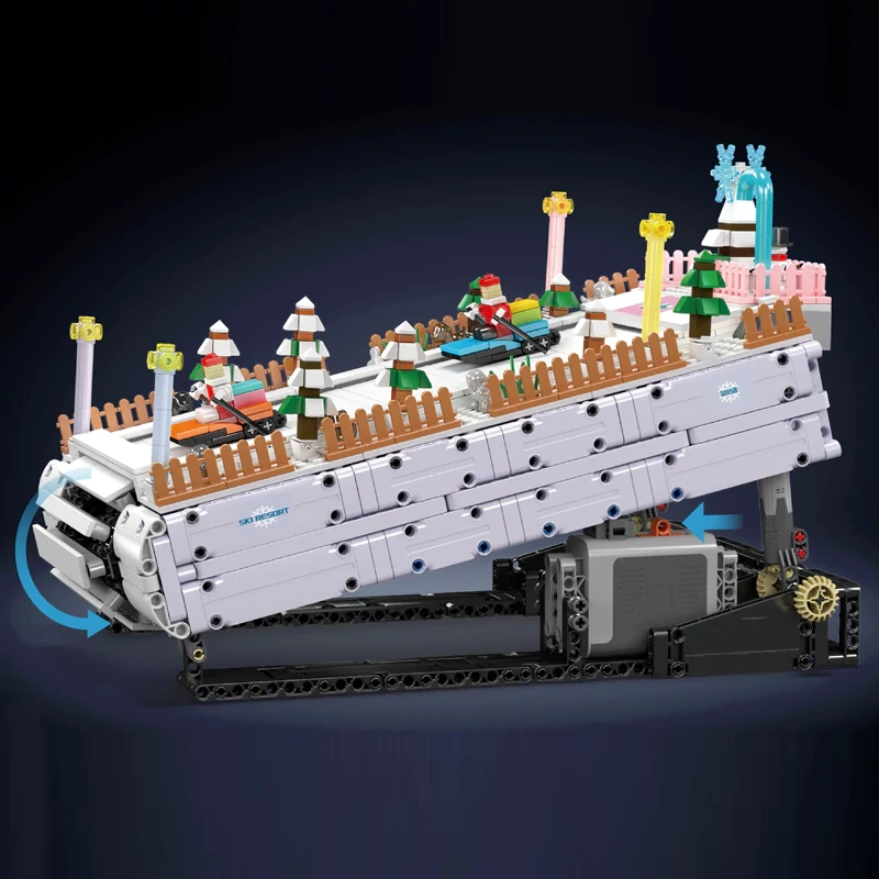 [With Motor] MouldKing 10158 Ski Resort Modular Buildings